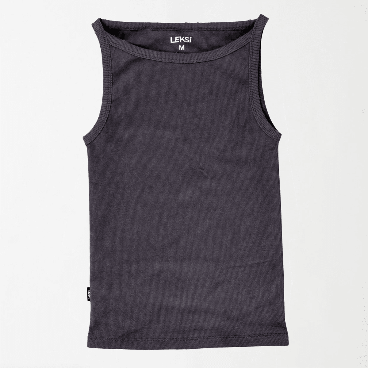 Faded Ribbed Halter Top XS - Premium Unisex Square Neck | LEKSI Pakistan