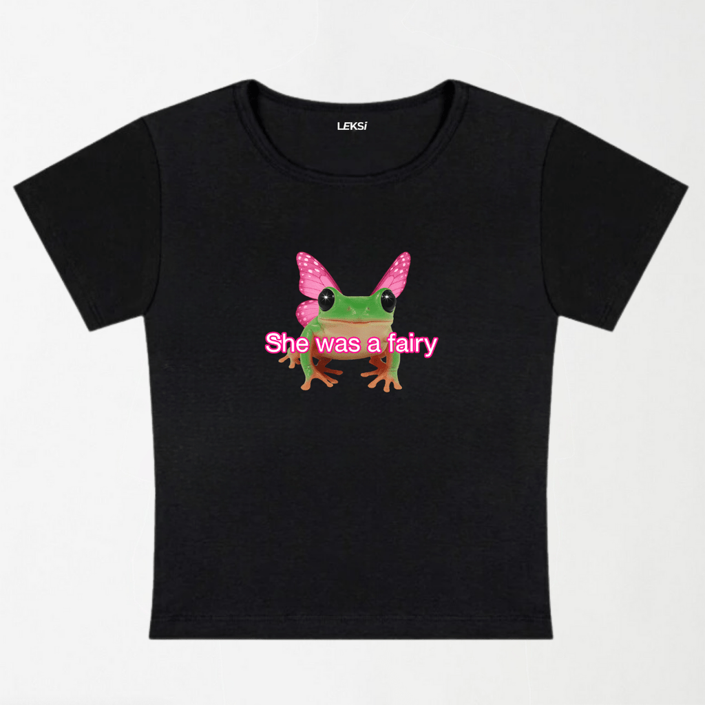 Fairy Frog Y2K Baby Tee XXS - Premium Unisex | LEKSI Pakistan