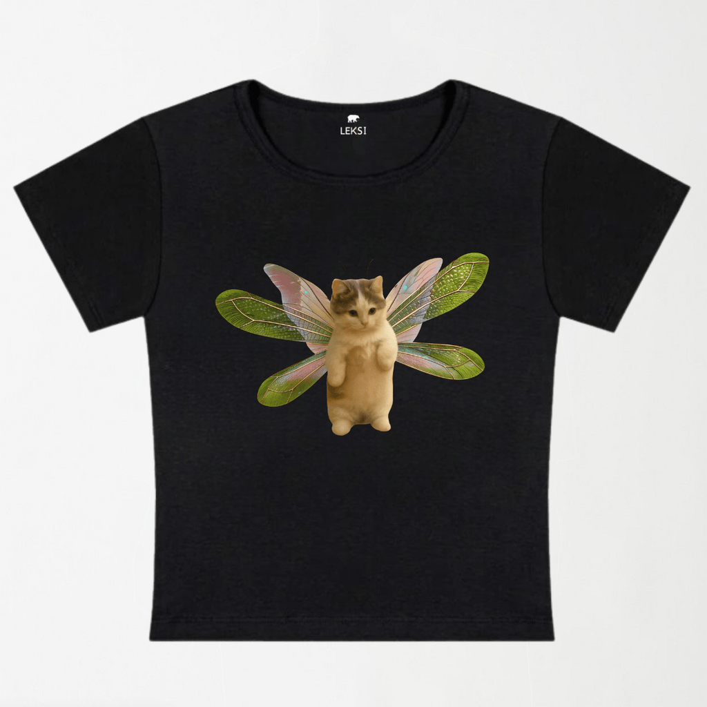 Fairycat Wings Y2K Baby Tee XXS - Premium Unisex | LEKSI Pakistan