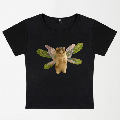 Fairycat Wings Y2K Baby Tee XXS - Premium Unisex | LEKSI Pakistan