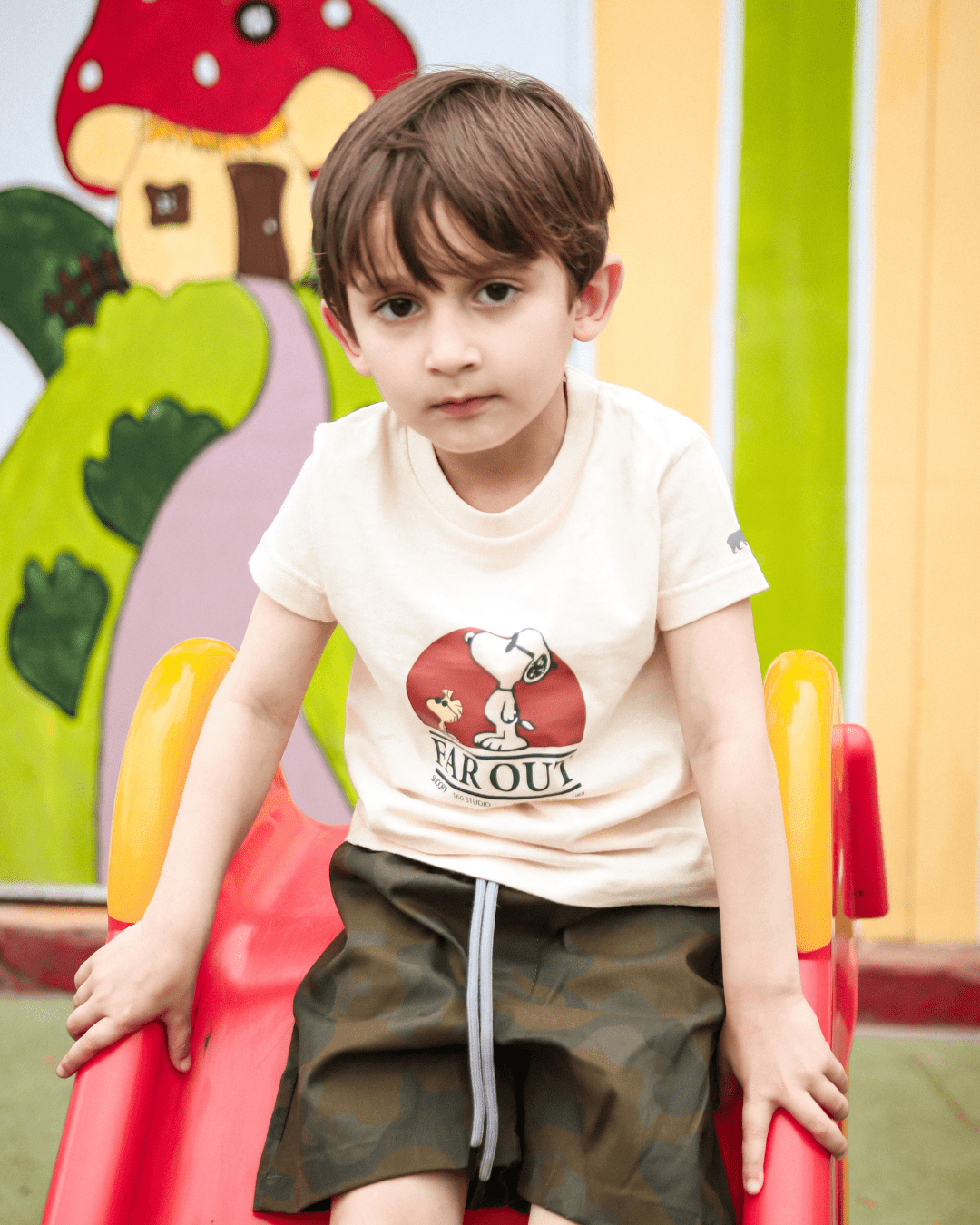 Far Out - Off White Unisex Kids T-Shirt 3 - 6 Months - Premium Unisex | LEKSI Pakistan