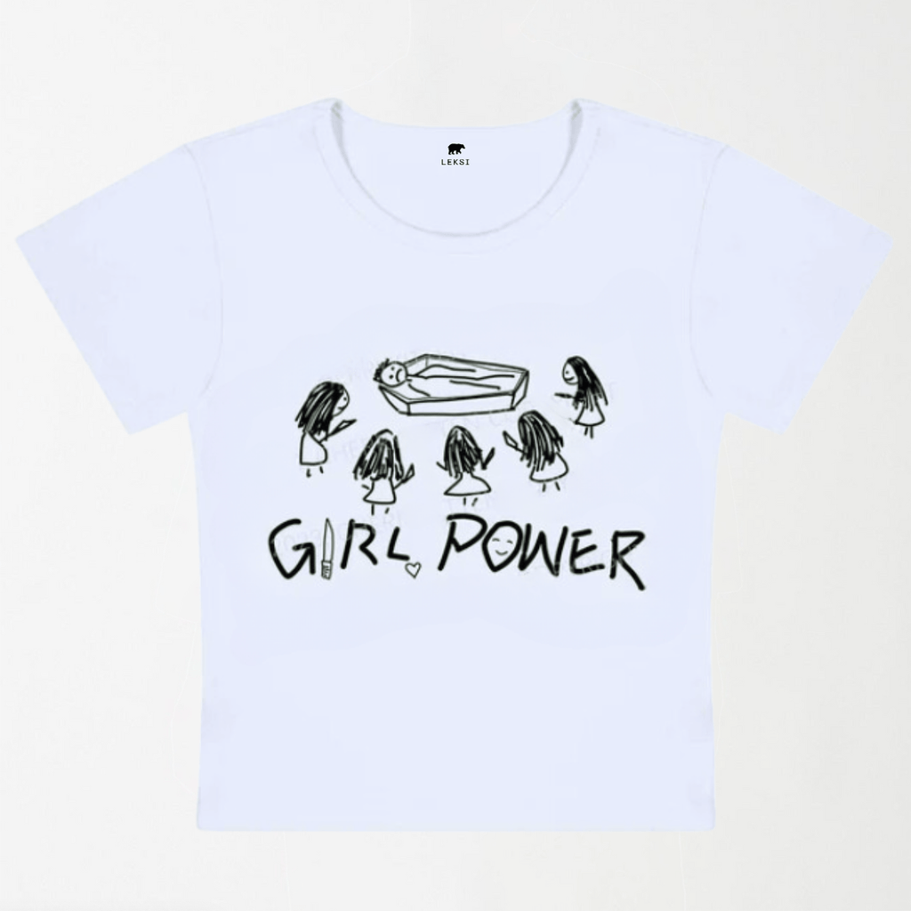 Girl Power Y2K Baby Tee XXS - Premium Unisex | LEKSI Pakistan