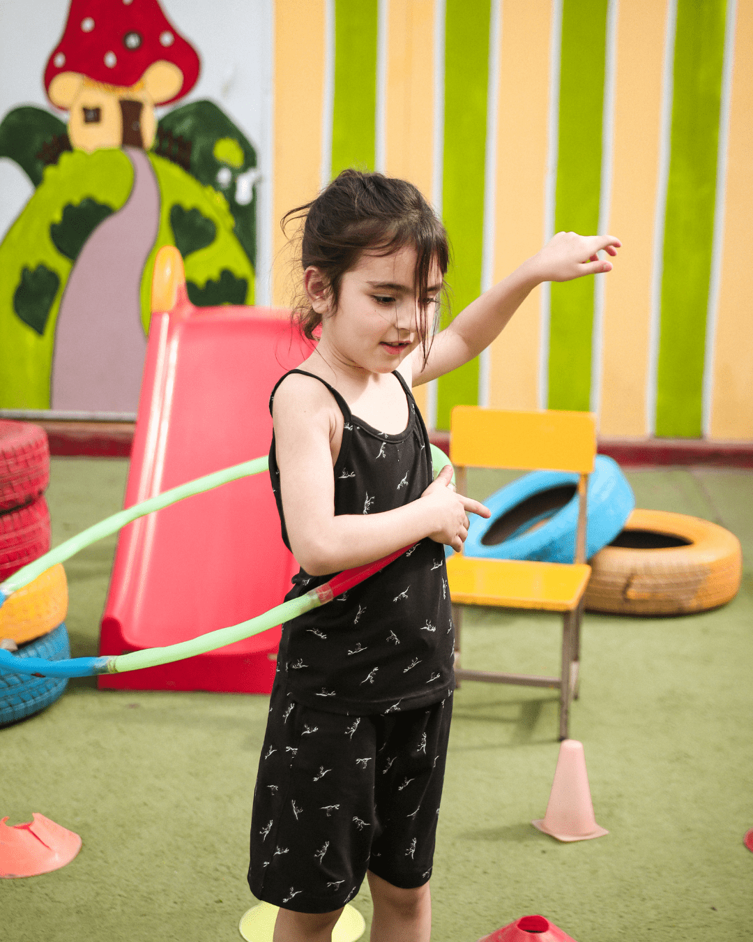 Girl's Black Mini Dino Top & Shorts Set 9 - 12 Months - Premium Unisex | LEKSI Pakistan