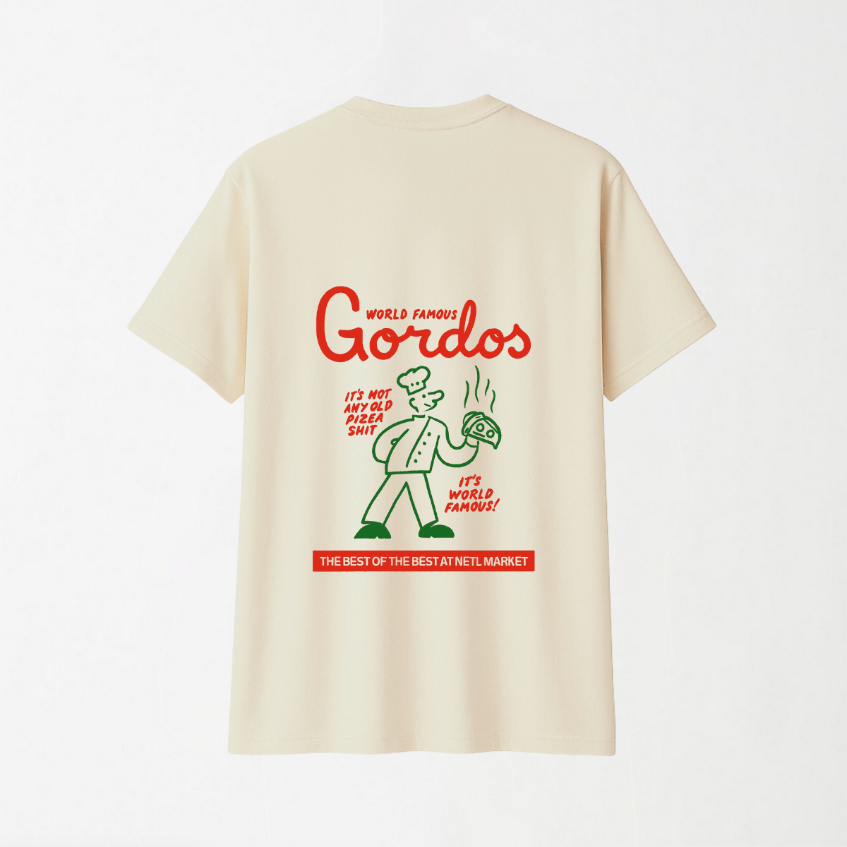 Gordos: Not Your Average Slice - Round Neck Unisex T Shirt S - Premium Unisex Graphic T-Shirt | LEKSI Pakistan