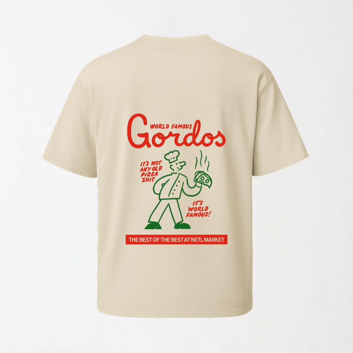 Gordos: Not Your Average Slice - Round Neck Unisex T Shirt S - Premium Unisex Graphic T-Shirt | LEKSI Pakistan