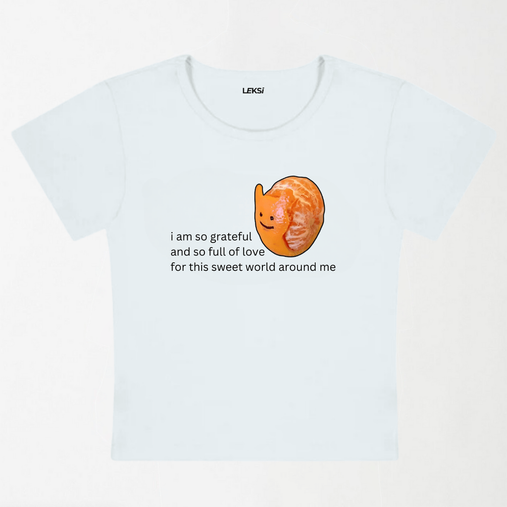 Grateful Orange Y2K Baby Tee XXS - Premium Unisex | LEKSI Pakistan