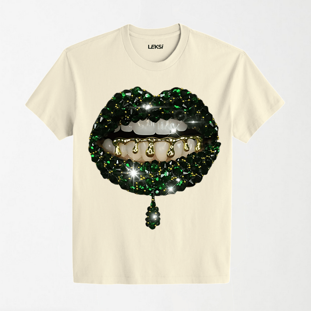 Green Gem Lip Wash - Round Neck Unisex T Shirt S - Premium Unisex Graphic T-Shirt | LEKSI Pakistan