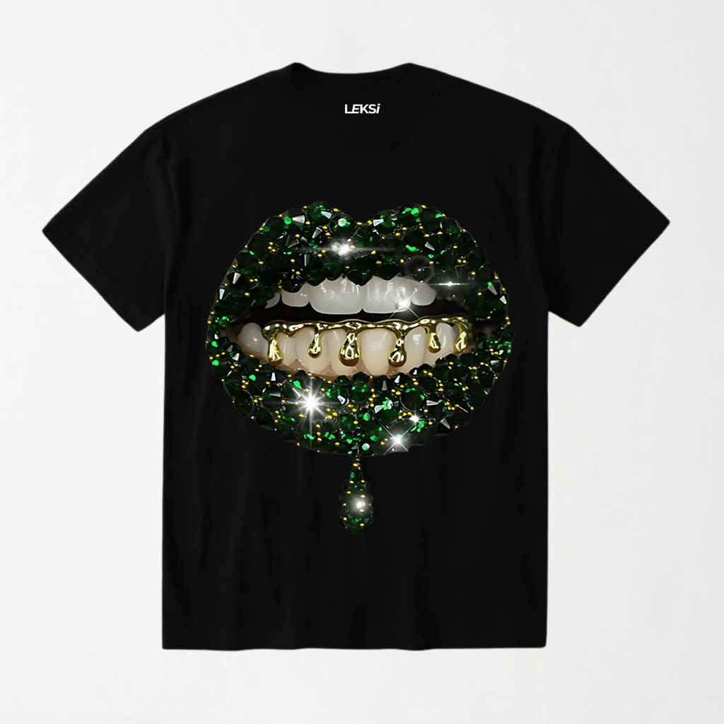 Green Gem Lip Wash - Round Neck Unisex T Shirt S - Premium Unisex Graphic T-Shirt | LEKSI Pakistan
