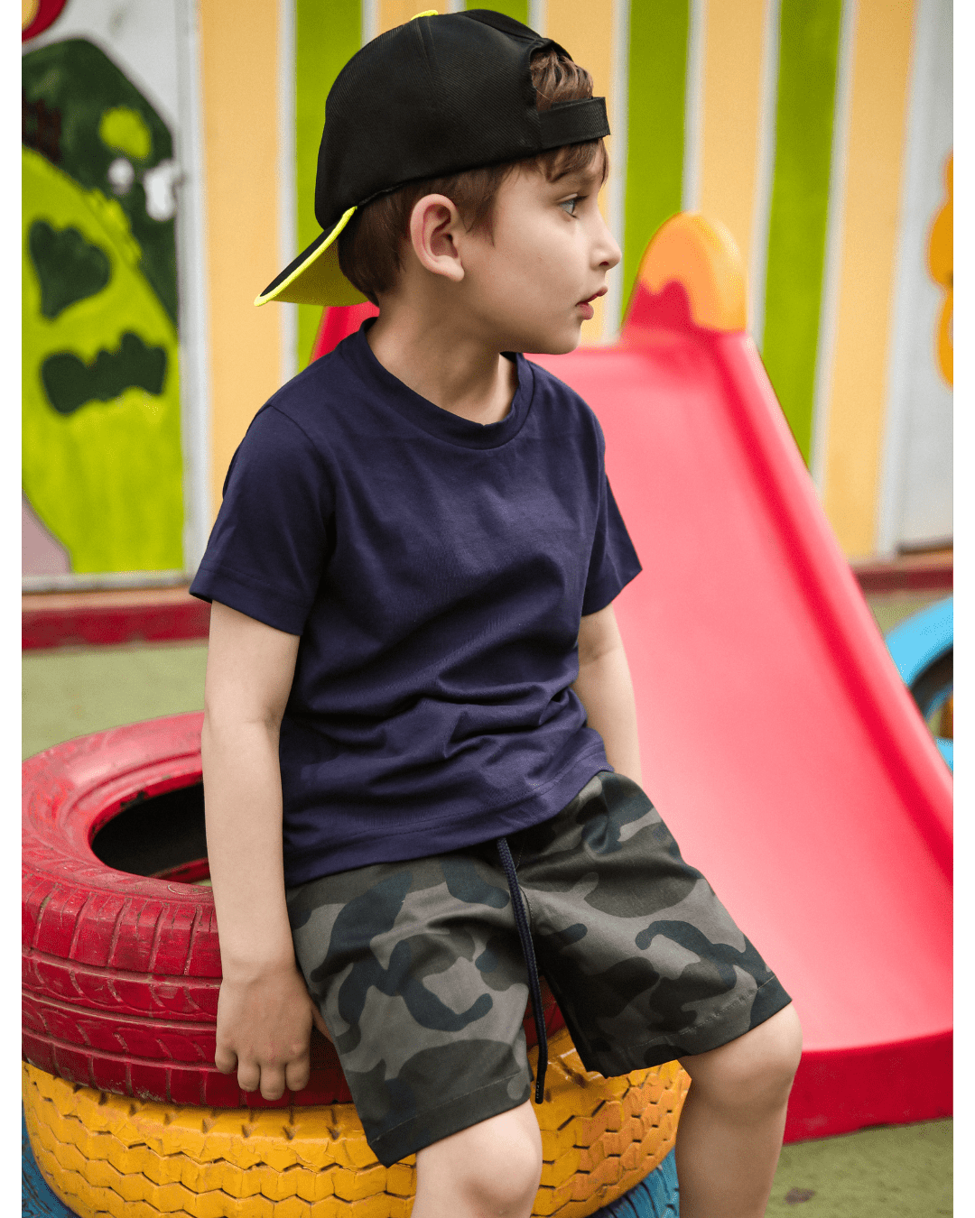 Grey Camo Cargo Shorts - Kids Unisex 3 - 4 Years - Premium Unisex | LEKSI Pakistan