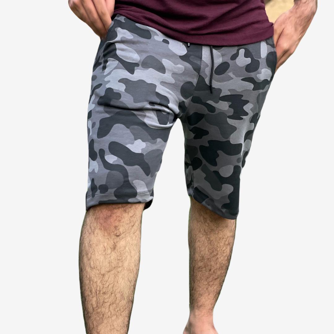 Grey Camo Shorts S - Premium Unisex Men's Shorts | LEKSI Pakistan