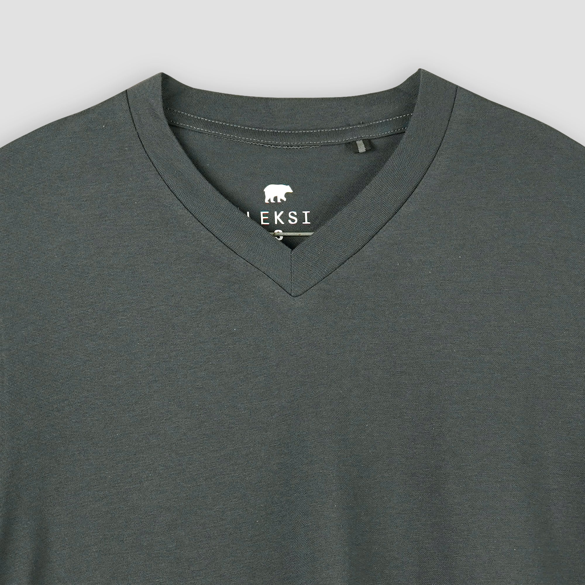 Grey V - Neck T-Shirt XS - Premium Unisex | LEKSI Pakistan