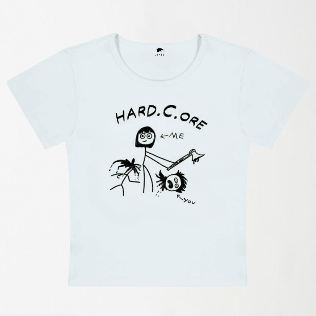 Hard Core Y2K Baby Tee XXS - Premium Unisex | LEKSI Pakistan