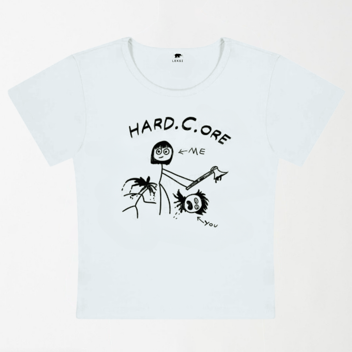 Hard Core Y2K Baby Tee XXS - Premium Unisex | LEKSI Pakistan