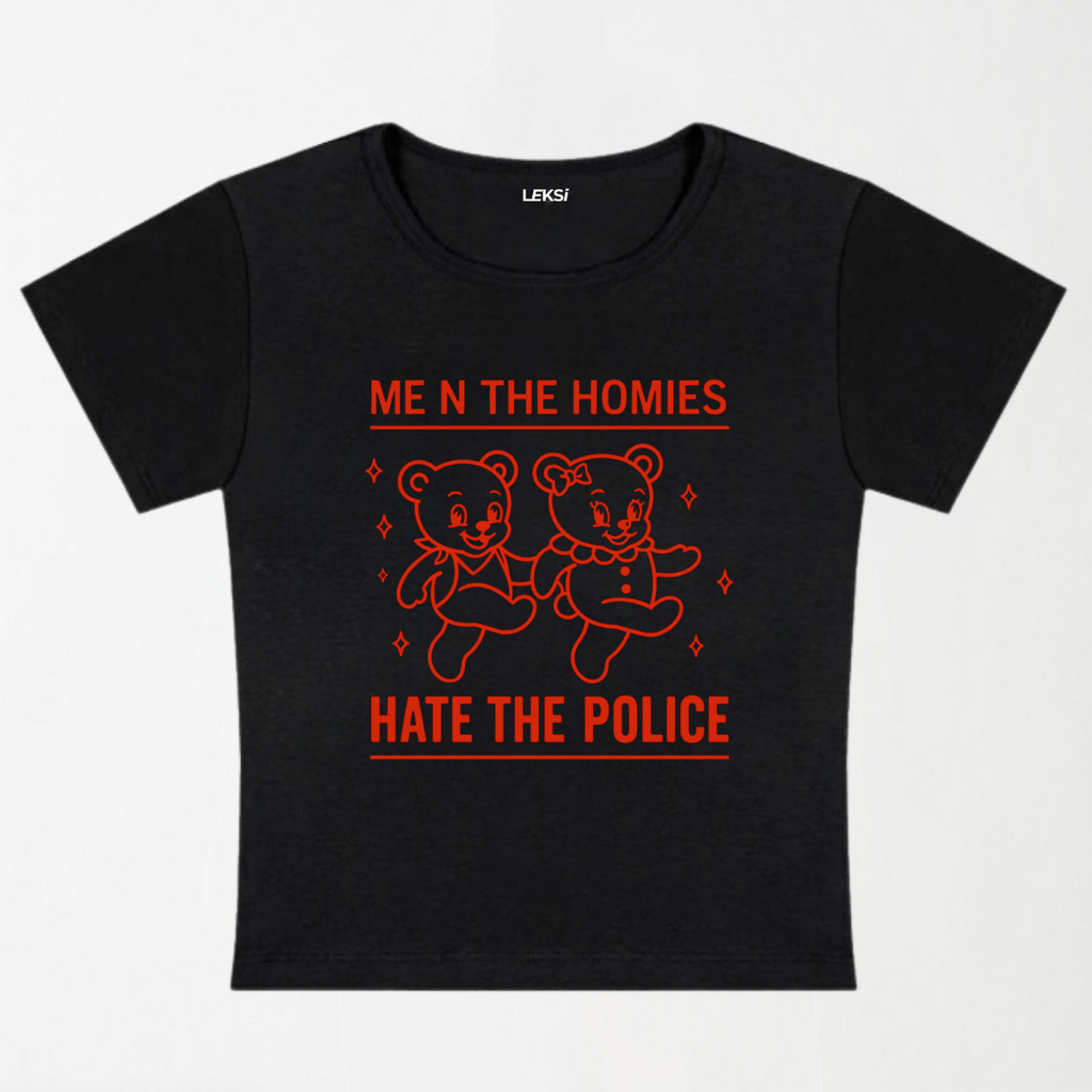 Hate The Police Y2K Baby Tee XXS - Premium Unisex | LEKSI Pakistan
