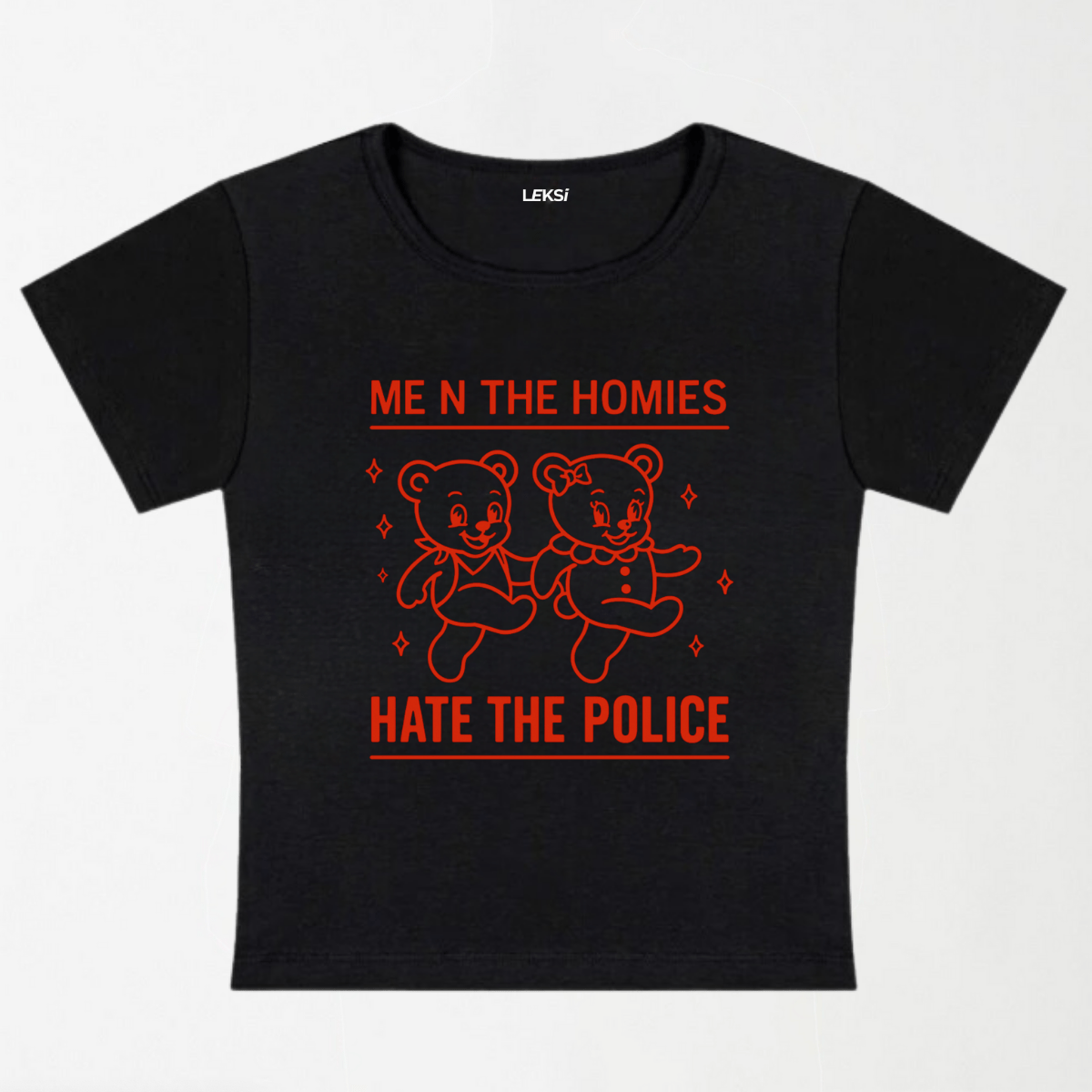 Hate The Police Y2K Baby Tee XXS - Premium Unisex | LEKSI Pakistan