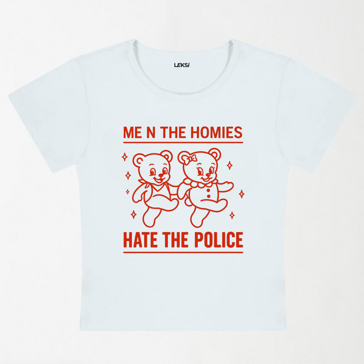 Hate The Police Y2K Baby Tee XXS - Premium Unisex | LEKSI Pakistan