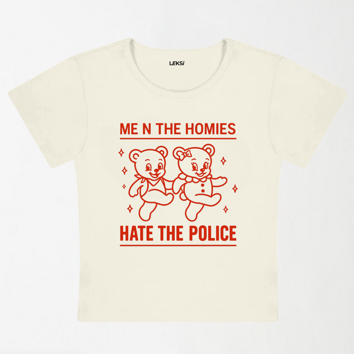 Hate The Police Y2K Baby Tee XXS - Premium Unisex | LEKSI Pakistan