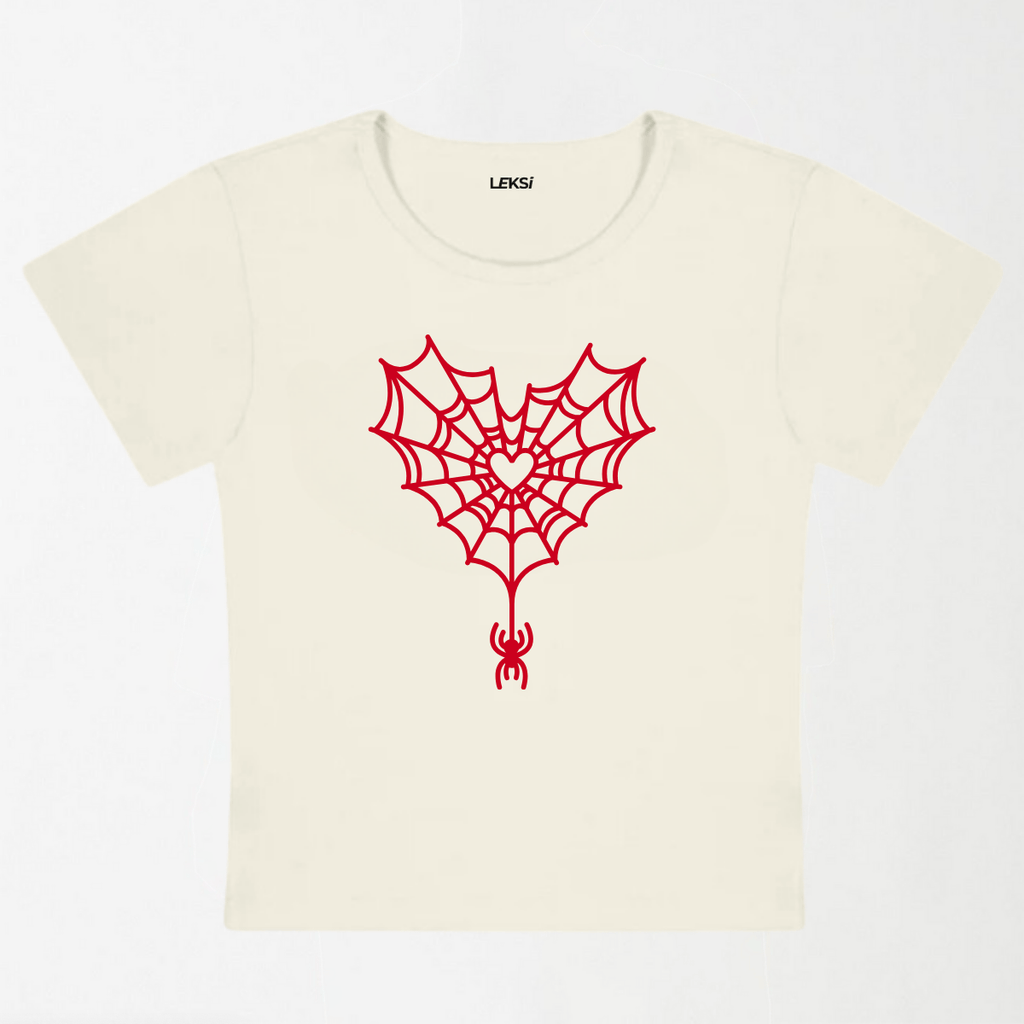 Heart Web Y2K Baby Tee XXS - Premium Unisex | LEKSI Pakistan