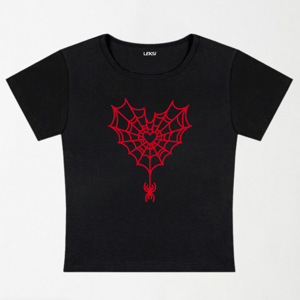Heart Web Y2K Baby Tee XXS - Premium Unisex | LEKSI Pakistan