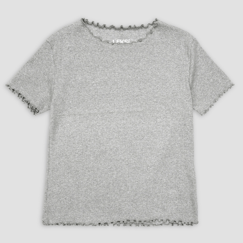 Heather Grey Ribbed Shirt XXS - Premium Unisex Lettuce | LEKSI Pakistan