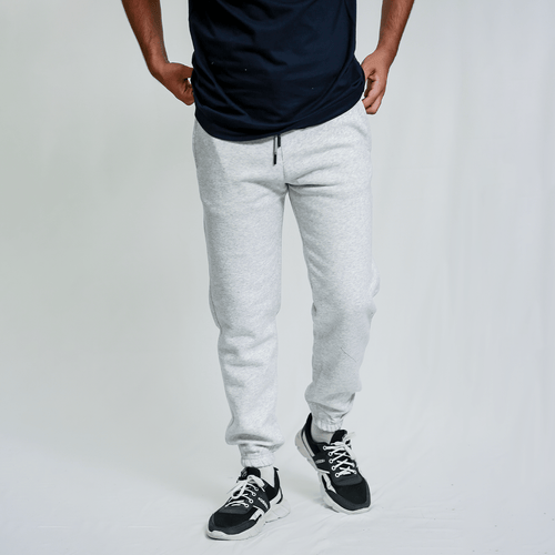 Heather White Unisex Sweatpants - Fleece (Winter - Friendly) XS - Premium Unisex Sweatpants | LEKSI Pakistan