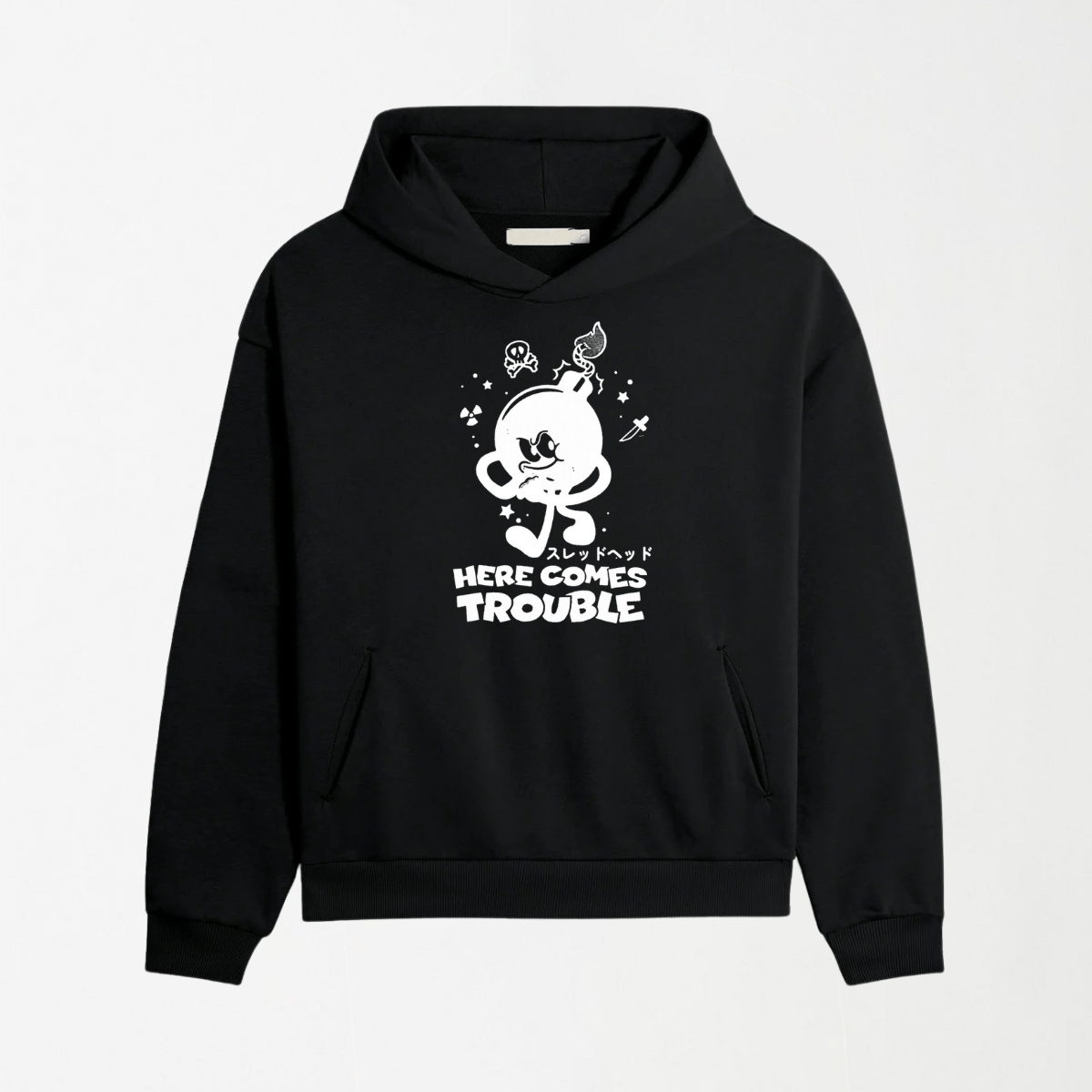 Here Comes Trouble - Graphic Hoodie S - Premium Unisex | LEKSI Pakistan