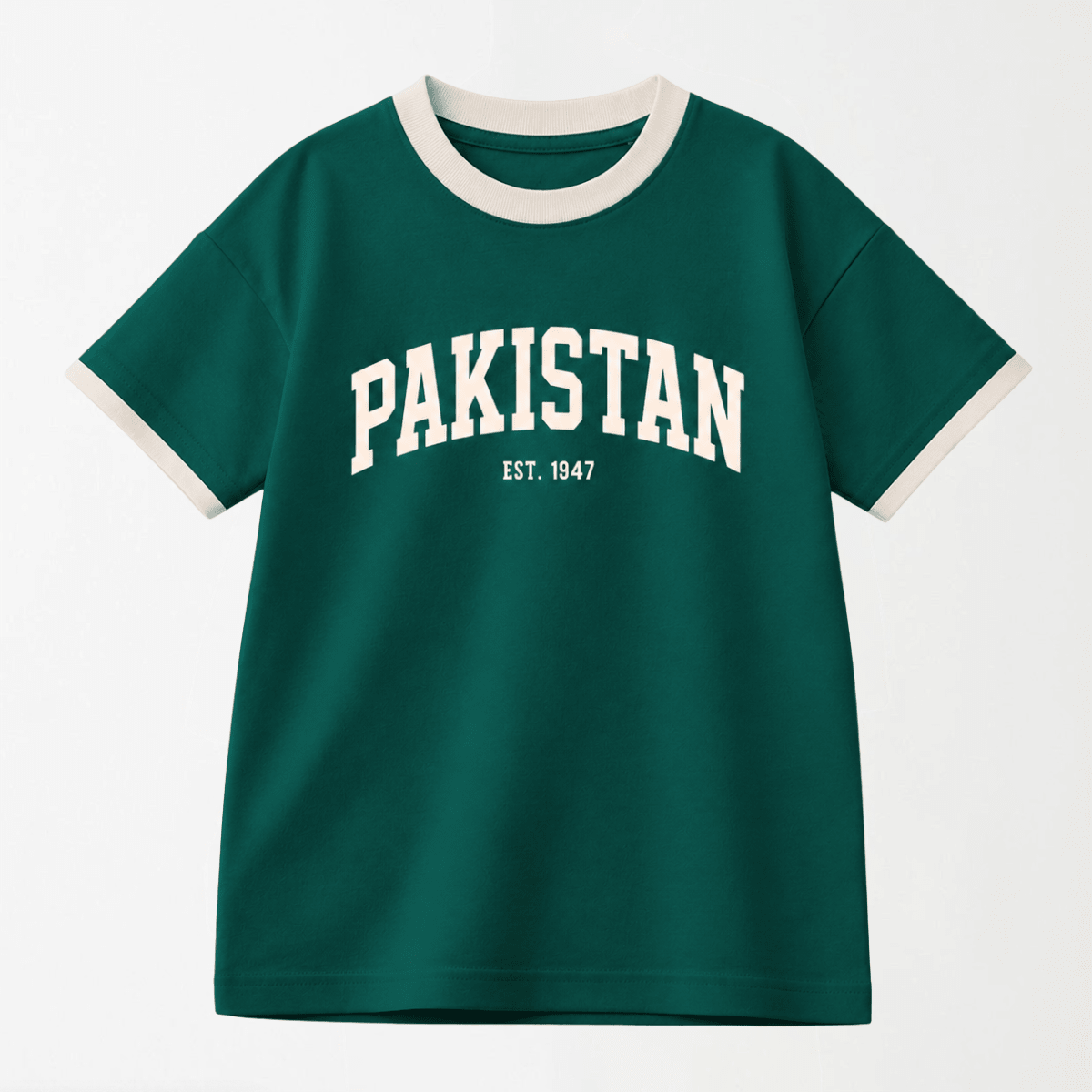 Heritage 1947 Collegiate Ringer Kids Tee 2-3 Years - Premium Unisex Graphic T-Shirt | LEKSI Pakistan