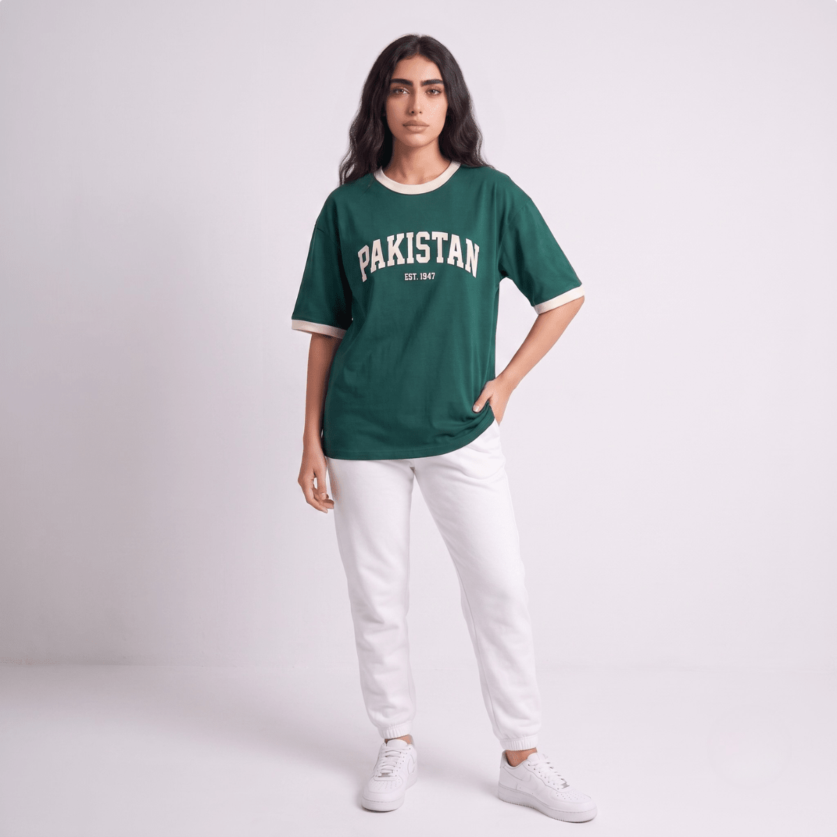 Heritage 1947 Collegiate Ringer Tee S - Premium Unisex Graphic T-Shirt | LEKSI Pakistan
