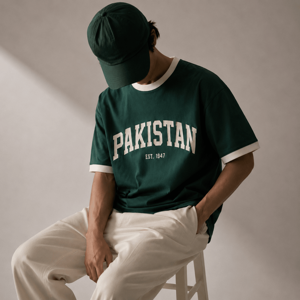 Heritage 1947 Collegiate Ringer Tee XS - Premium Unisex Graphic T-Shirt | LEKSI Pakistan