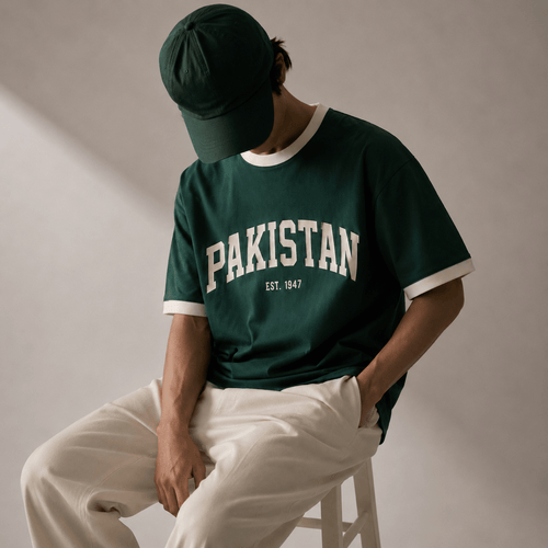 Heritage 1947 Collegiate Ringer Tee XS - Premium Unisex Graphic T-Shirt | LEKSI Pakistan