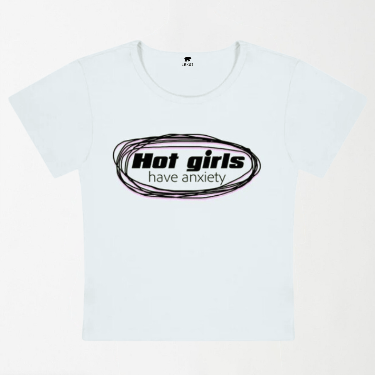 Hot Girls Have Anxiety Y2K Baby Tee XXS - Premium Unisex | LEKSI Pakistan