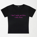 I Don't Make Mistakes Y2K Baby Tee XXS - Premium Unisex | LEKSI Pakistan