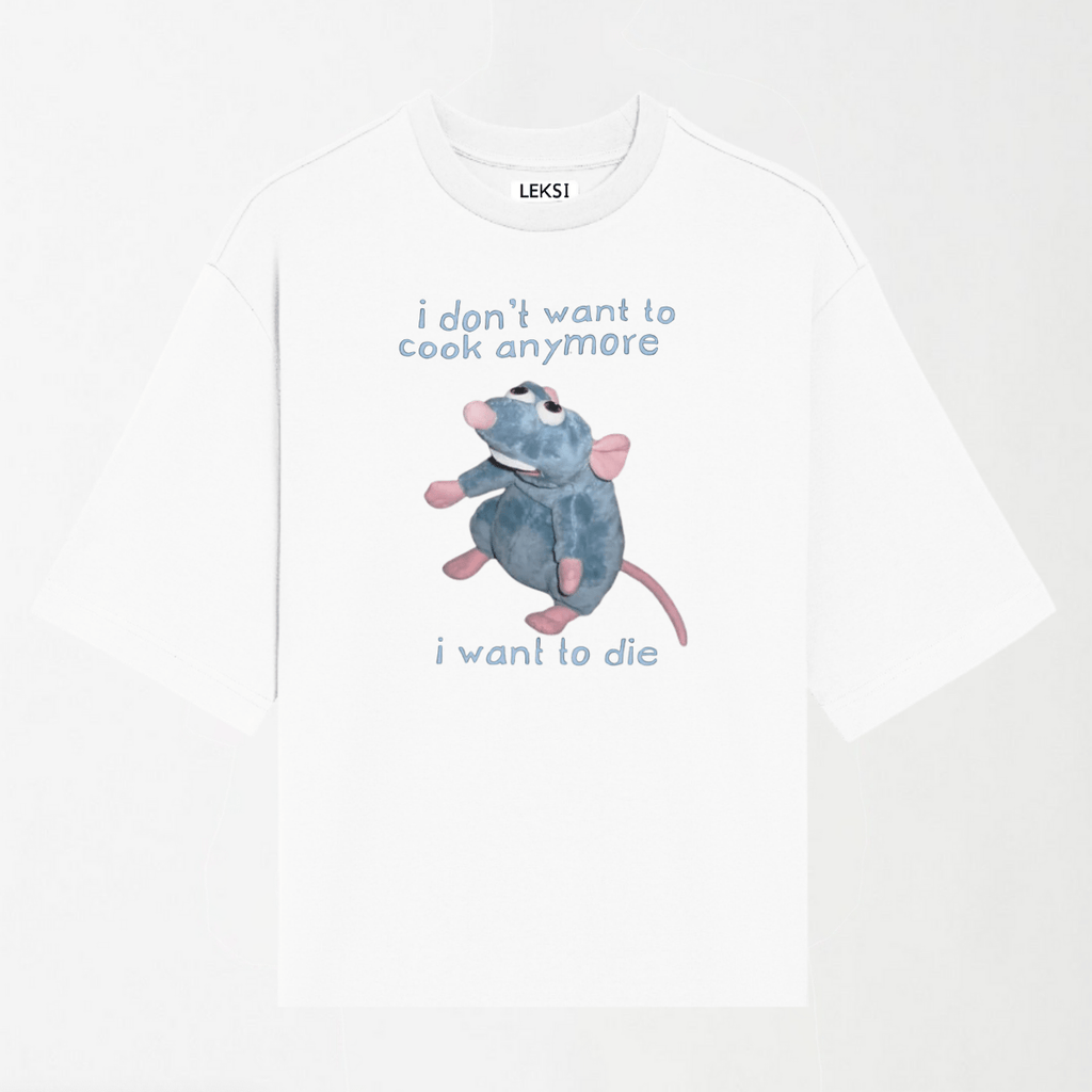 I Don't Want To Cook Anymore I Want To Die - Round Neck Unisex T Shirt S - Premium Unisex Graphic T-Shirt | LEKSI Pakistan