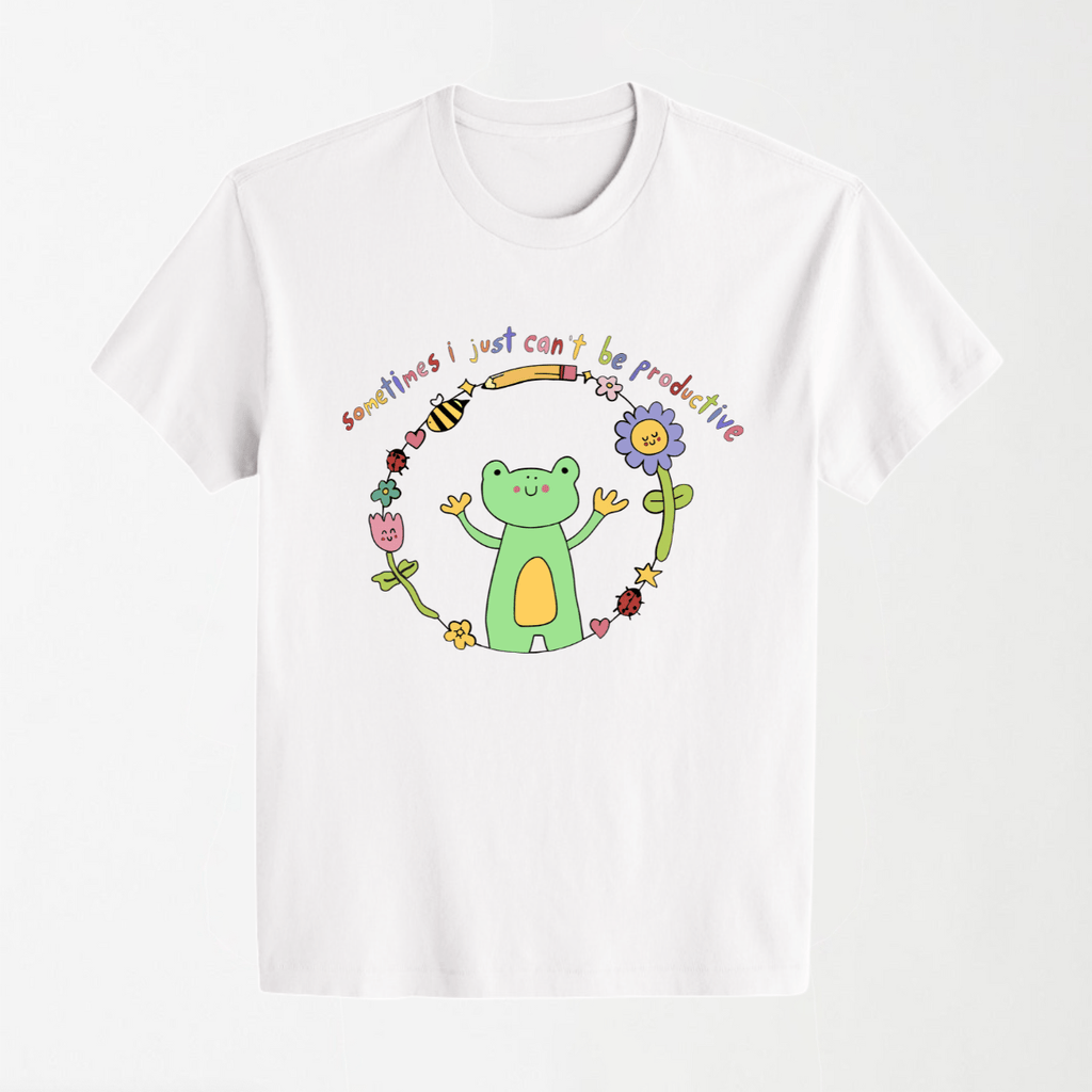 I Just Can't Be Productive - Round Neck Unisex T Shirt S - Premium Unisex Graphic T-Shirt | LEKSI Pakistan