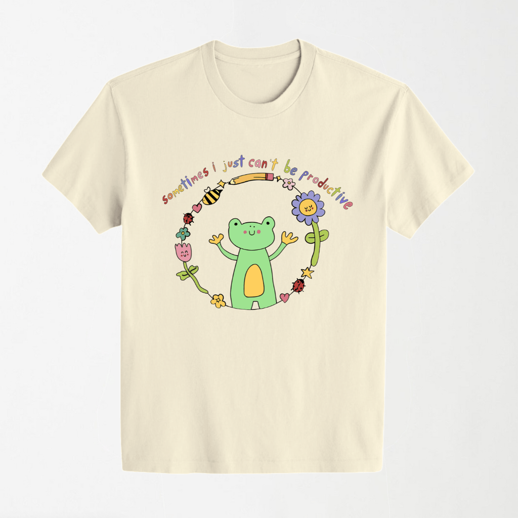 I Just Can't Be Productive - Round Neck Unisex T Shirt S - Premium Unisex Graphic T-Shirt | LEKSI Pakistan