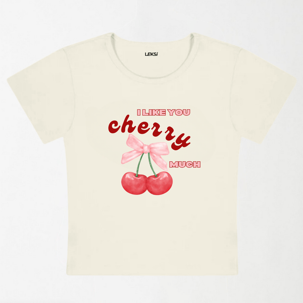 I Like You Cherry Much Y2K Baby Tee XXS - Premium Unisex | LEKSI Pakistan