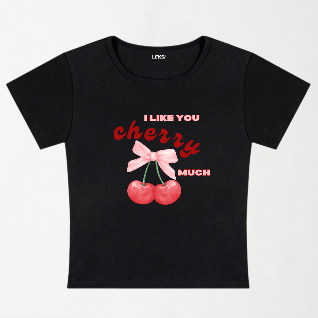 I Like You Cherry Much Y2K Baby Tee XXS - Premium Unisex | LEKSI Pakistan