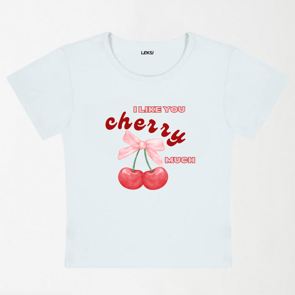 I Like You Cherry Much Y2K Baby Tee XXS - Premium Unisex | LEKSI Pakistan