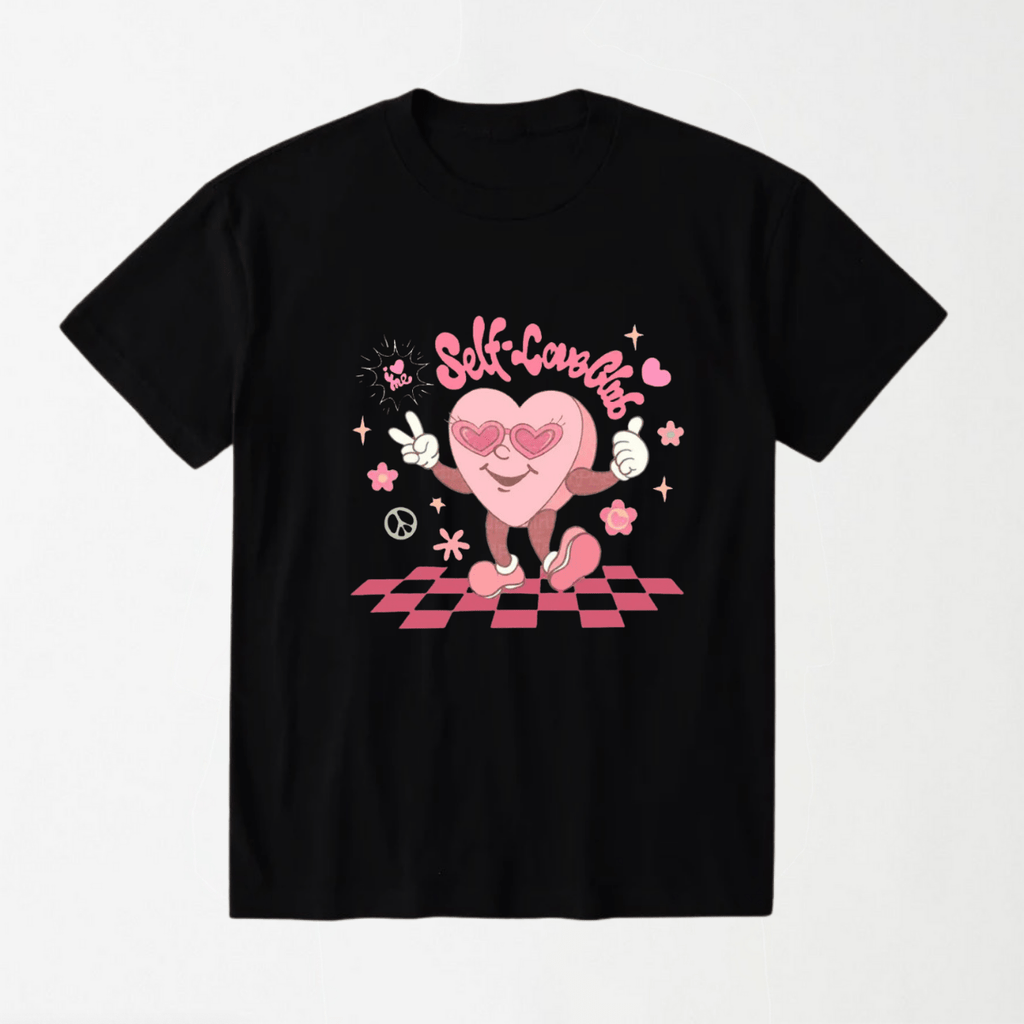 I Love Me Self Love Club - Round Neck Unisex T Shirt S - Premium Unisex Graphic T-Shirt | LEKSI Pakistan
