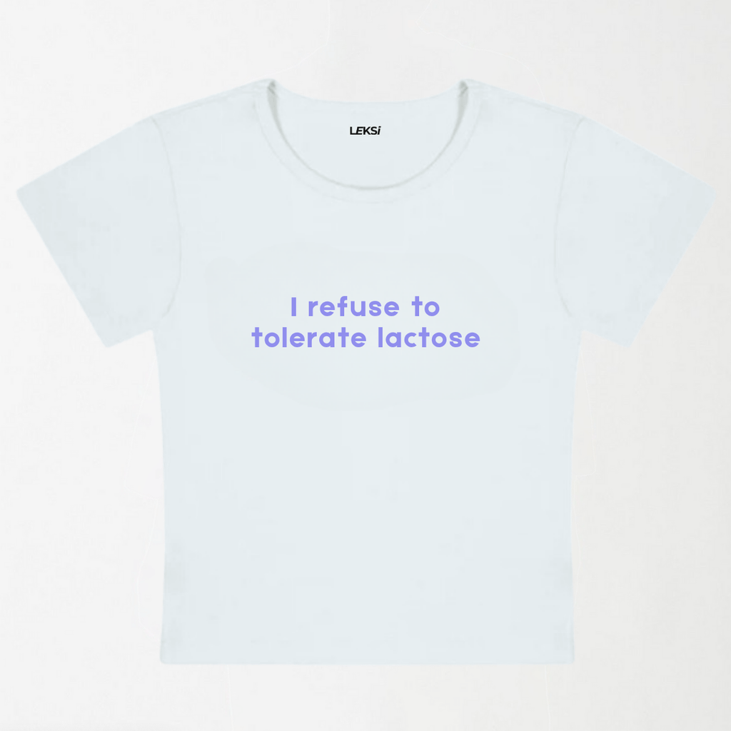 I Refuse To Tolerate Lactose Y2K Baby Tee XXS - Premium Unisex | LEKSI Pakistan