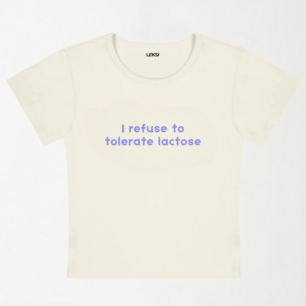 I Refuse To Tolerate Lactose Y2K Baby Tee XXS - Premium Unisex | LEKSI Pakistan