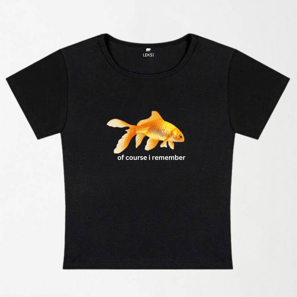 I Remember Goldfish Y2K Baby Tee XXS - Premium Unisex | LEKSI Pakistan