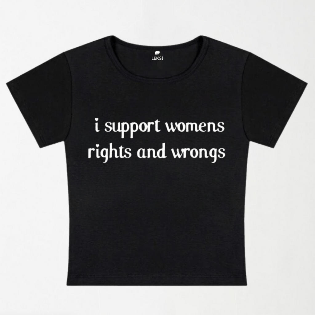I Support Women Y2k Baby Tee XXS - Premium Unisex | LEKSI Pakistan