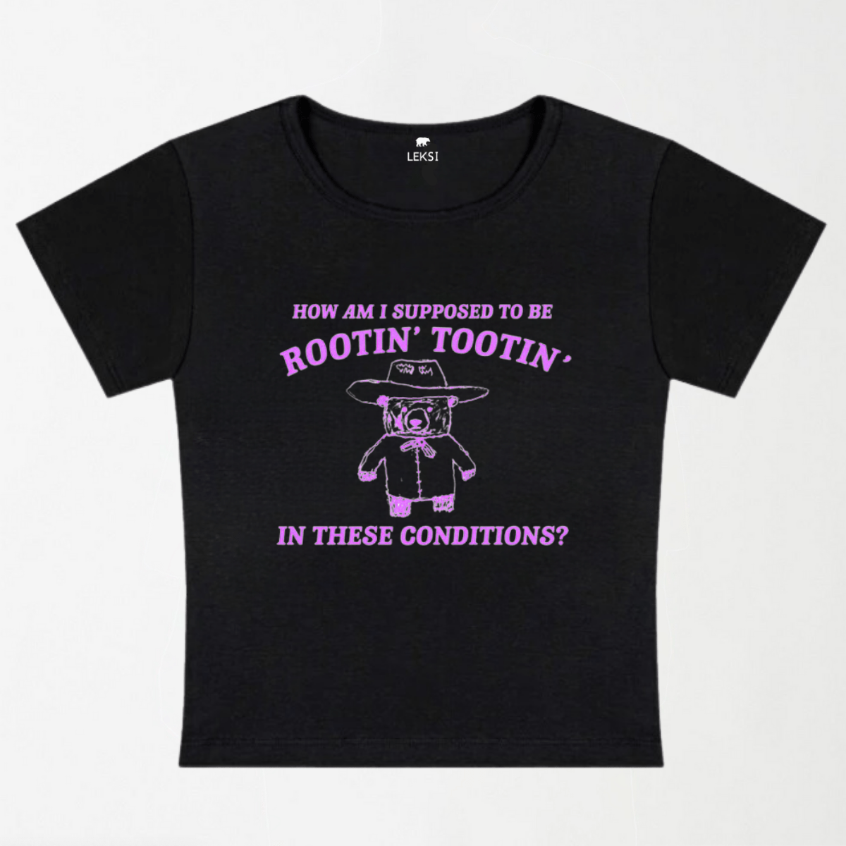 I Supposed To Be Rootin' Tootin' Y2K Baby Tee XXS - Premium Unisex | LEKSI Pakistan
