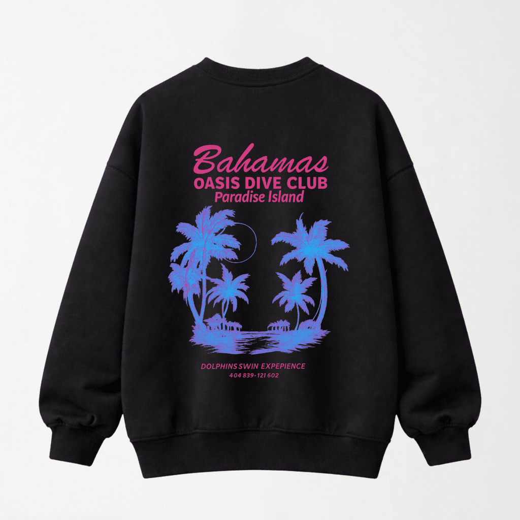 I Wish I Was Relaxing In Bahamas - Drop Shoulder Graphic Sweatshirt S - Premium Unisex | LEKSI Pakistan
