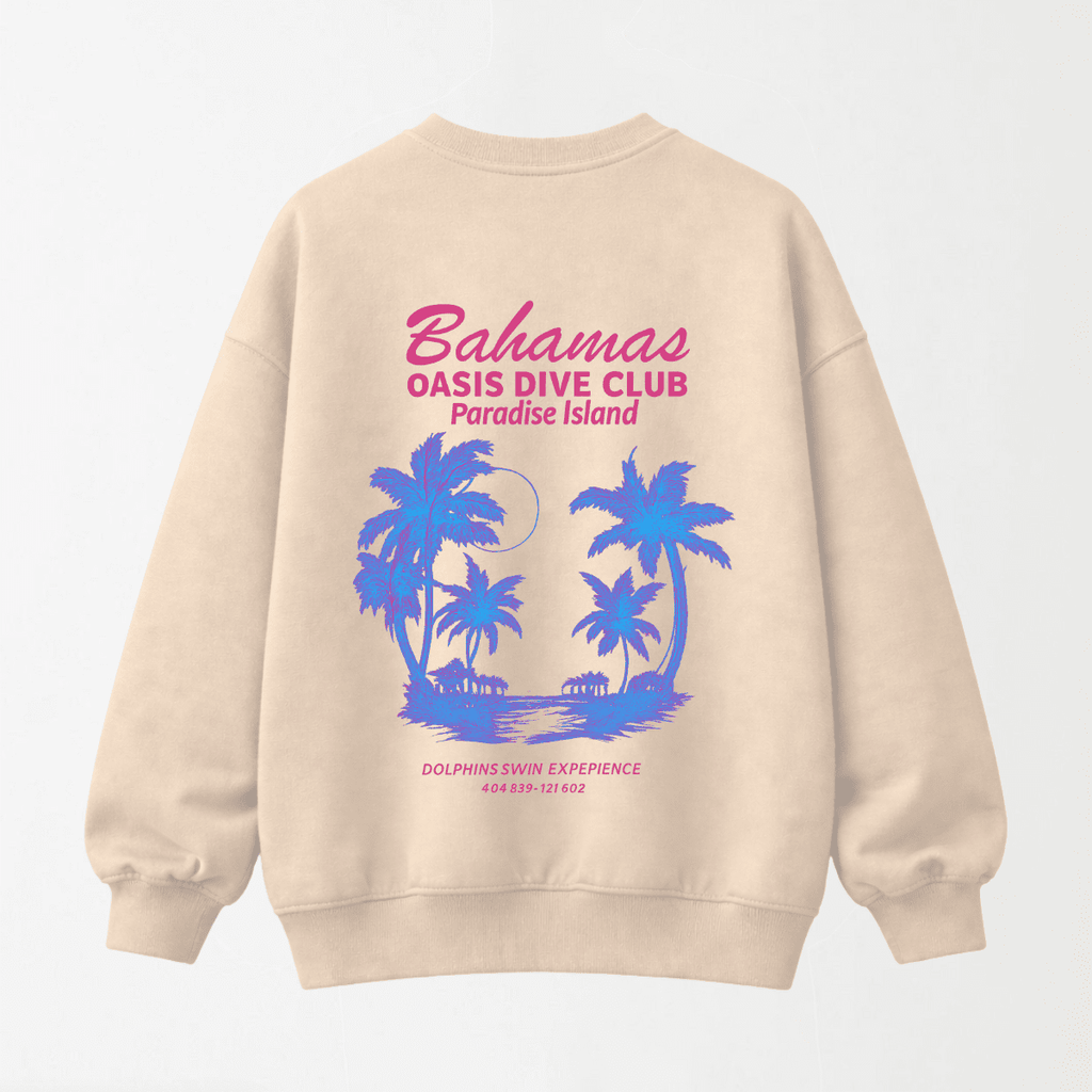 I Wish I Was Relaxing In Bahamas - Drop Shoulder Graphic Sweatshirt S - Premium Unisex | LEKSI Pakistan