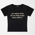 Im Being Really Brave About It Y2K Baby Tee XXS - Premium Unisex | LEKSI Pakistan