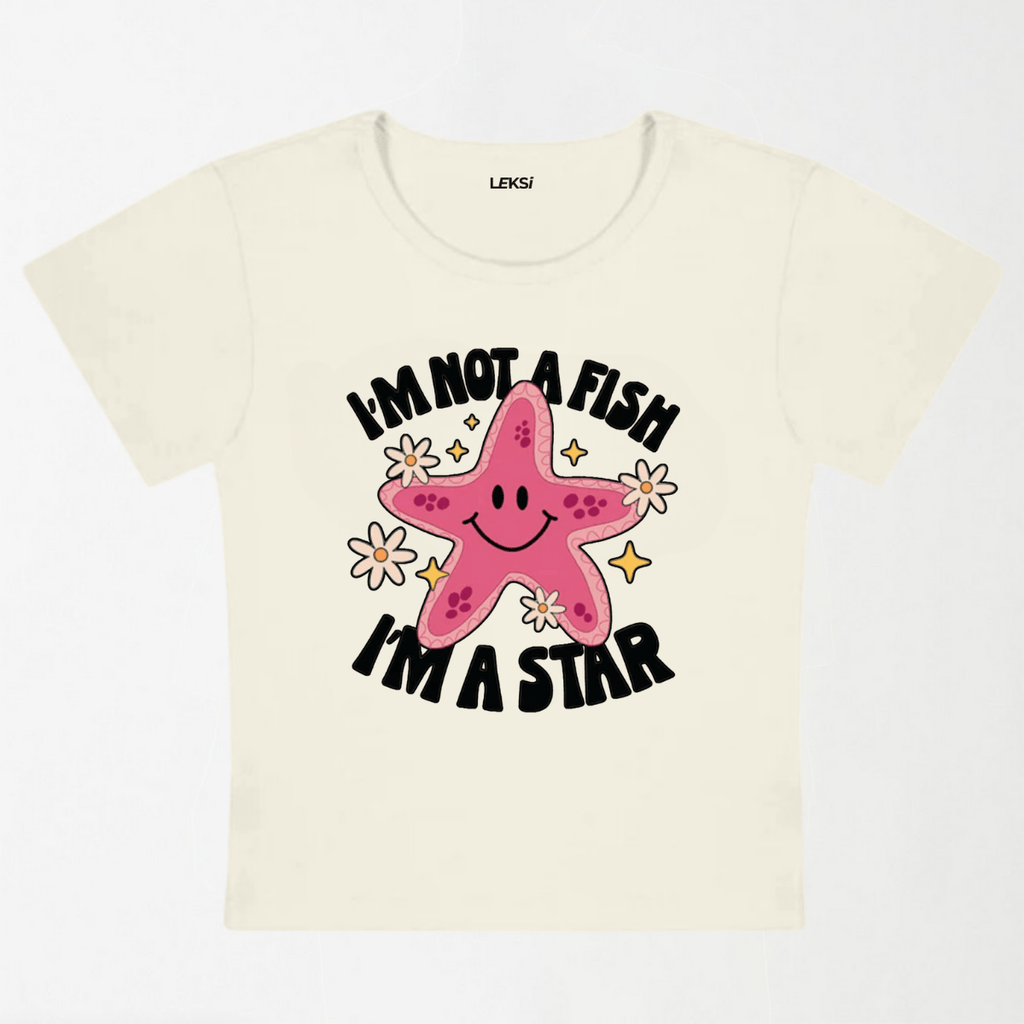 I'm Not A Fish I'm A Star Y2K Baby Tee XXS - Premium Unisex | LEKSI Pakistan