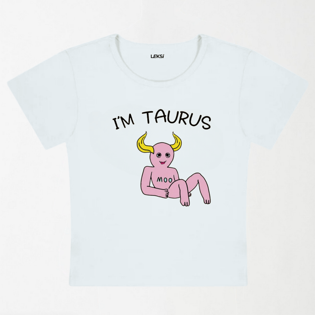 I'M Taurus Y2K Baby Tee XXS - Premium Unisex | LEKSI Pakistan
