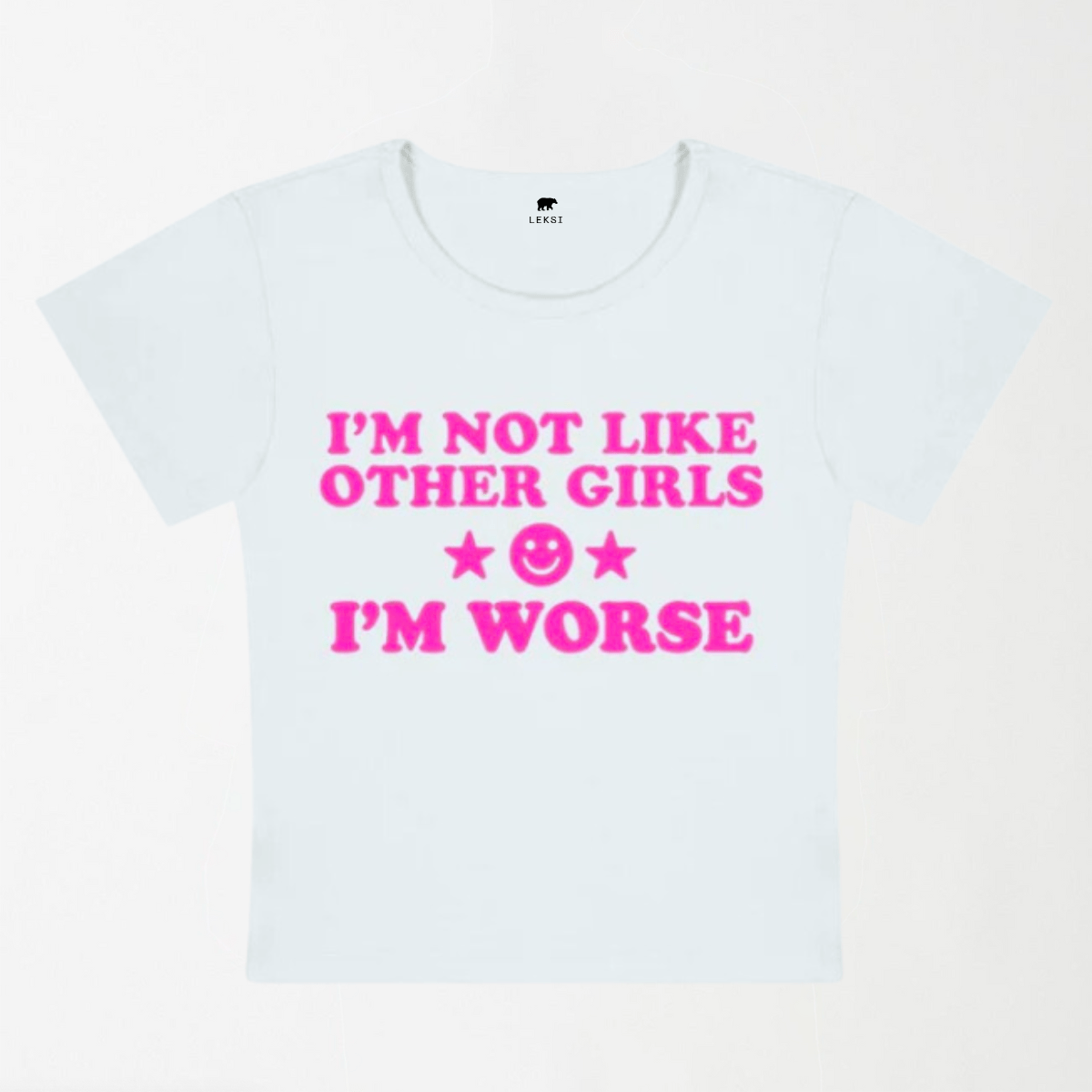 I'm Worse Y2K Baby Tee XXS - Premium Unisex | LEKSI Pakistan